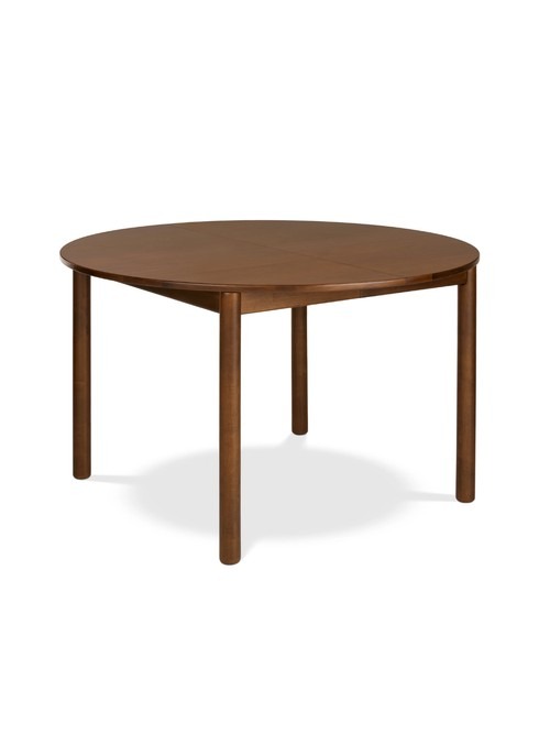 A round brown extendable table in the reference shopping selection illustrates a compact dining option; its operating dimensions require checking against the current specifications.
