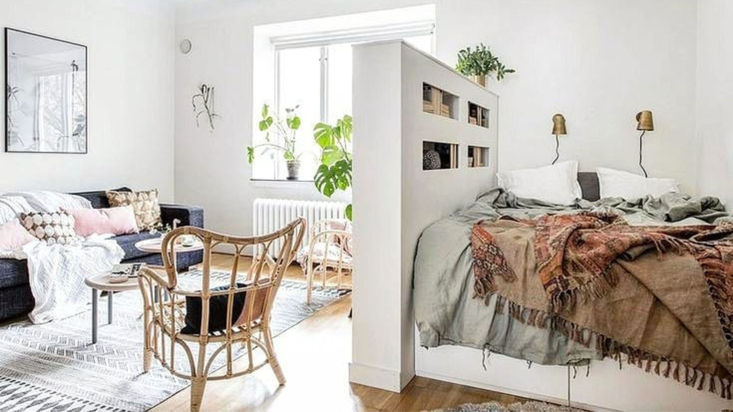 Separate a Studio Bed with Furniture You Can See Over