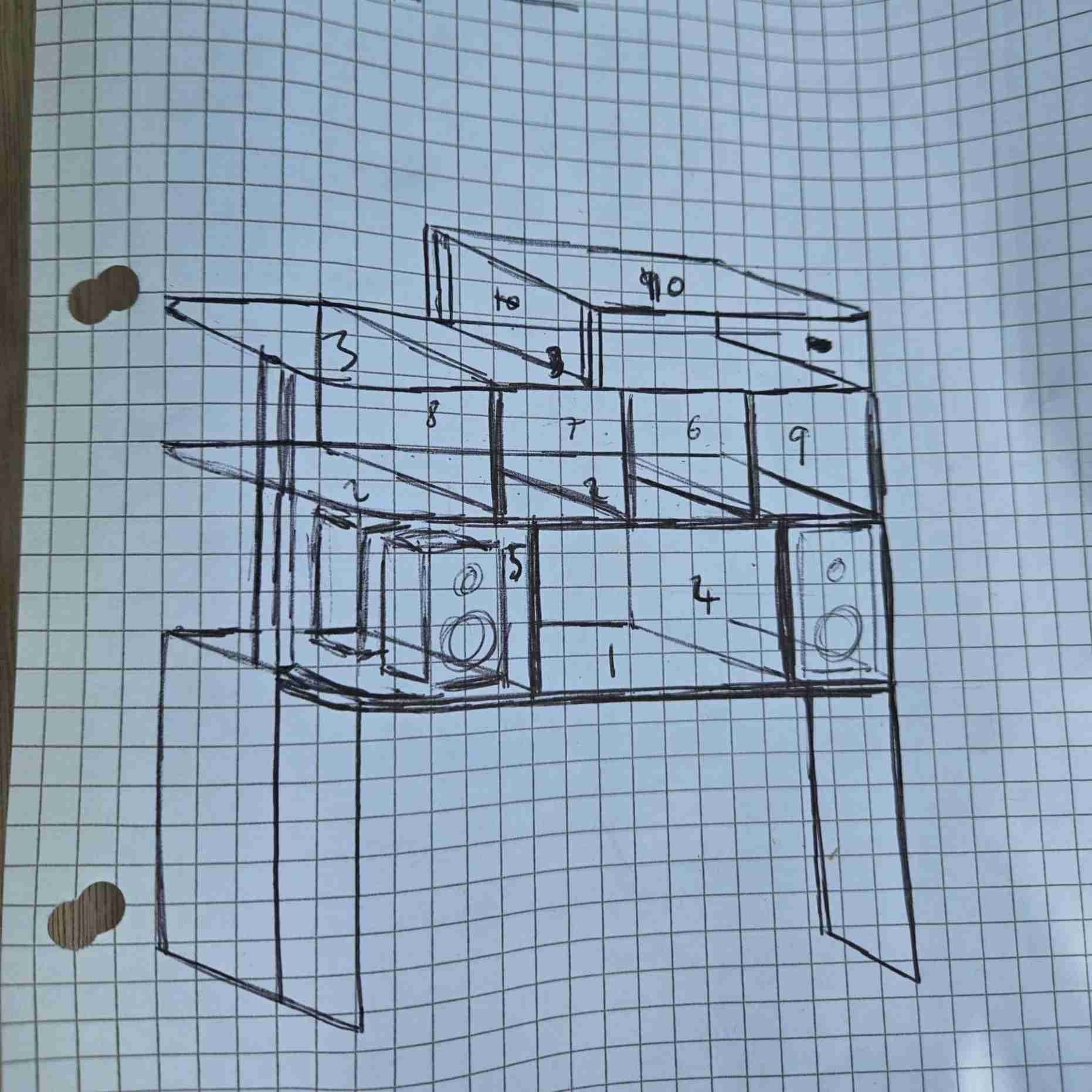 The source planning sketch illustrates the proposed cubby arrangement; it is not a complete structural or installation plan.
