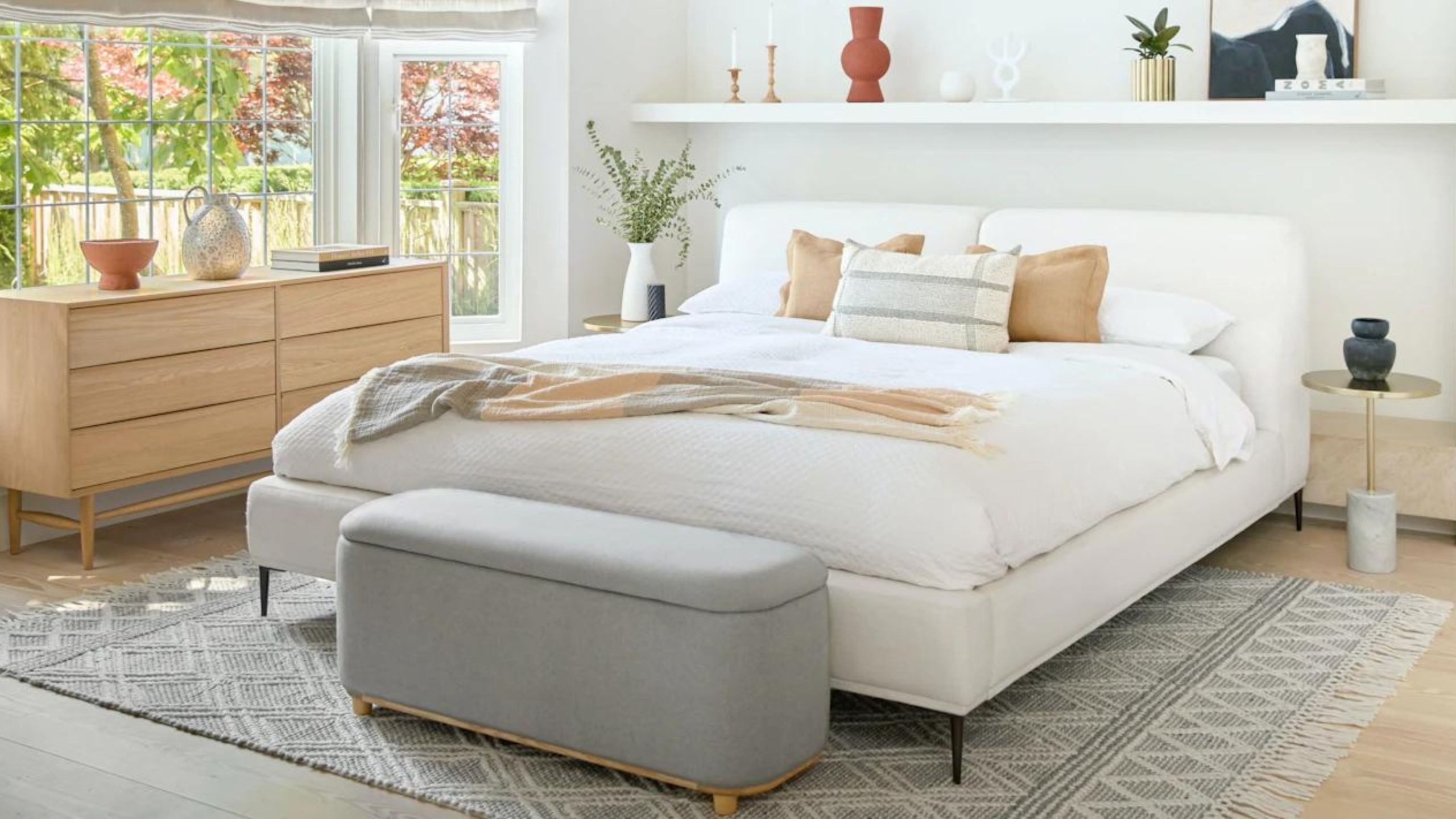 Refresh a Studio Bed Area with Selective Color and Textiles