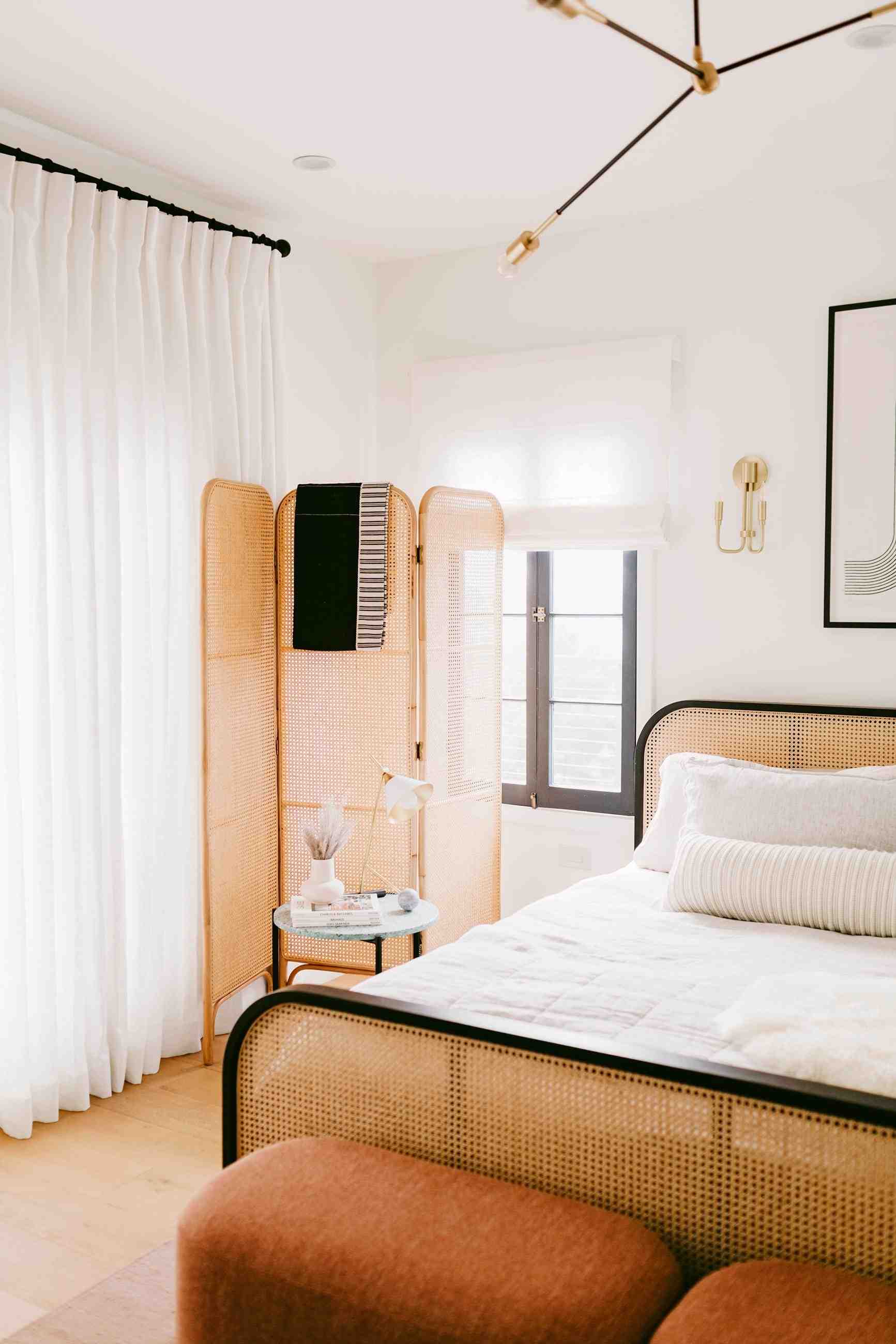 The Good Housekeeping reference shows a rattan screen beside a bed, credited to Jessica Bordner.