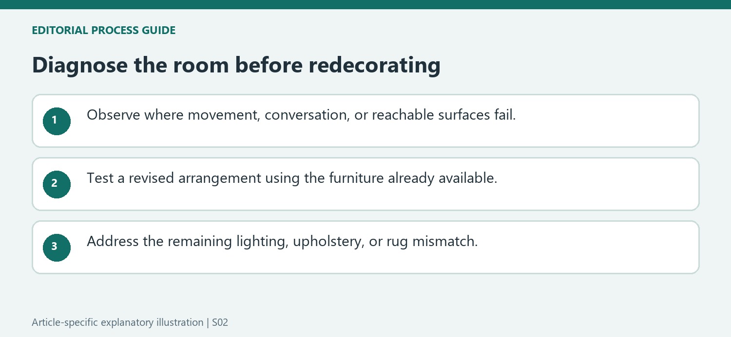Diagnose the room before redecorating