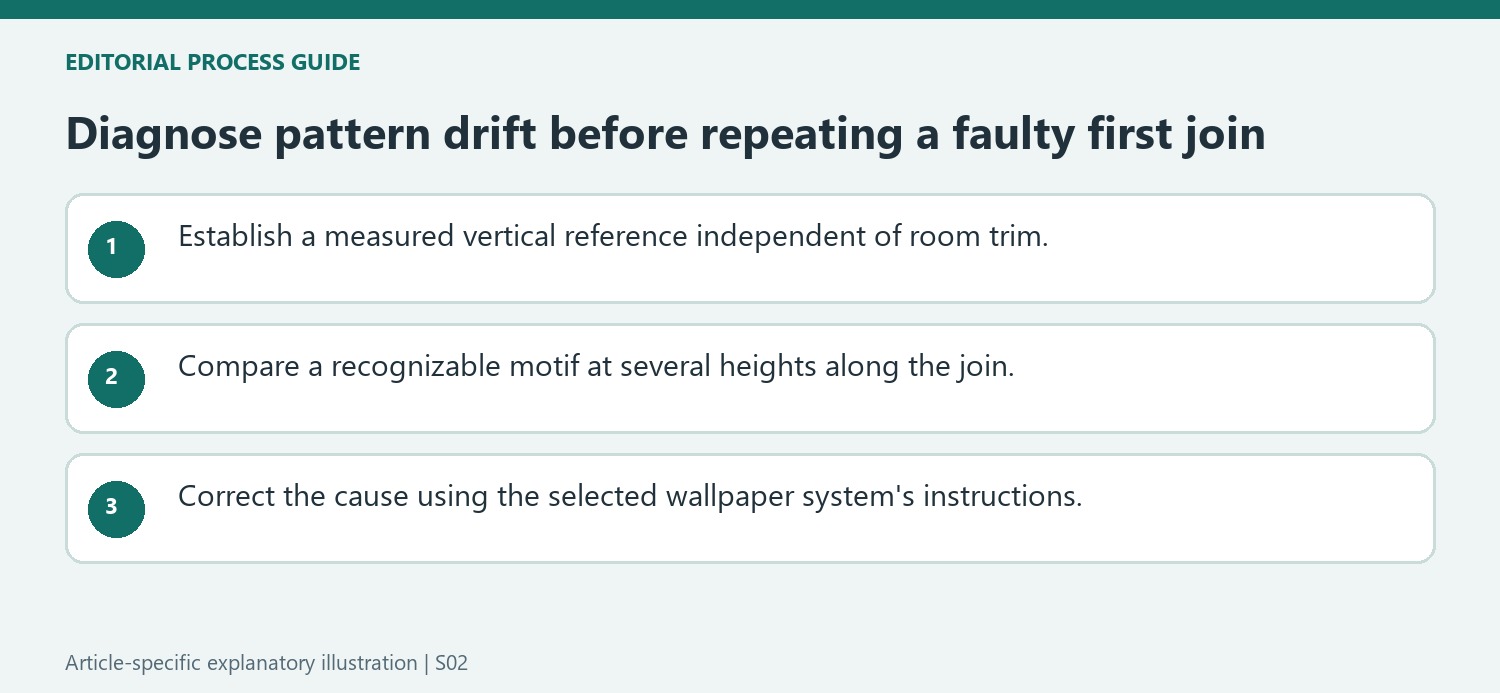 Diagnose pattern drift before repeating a faulty first join