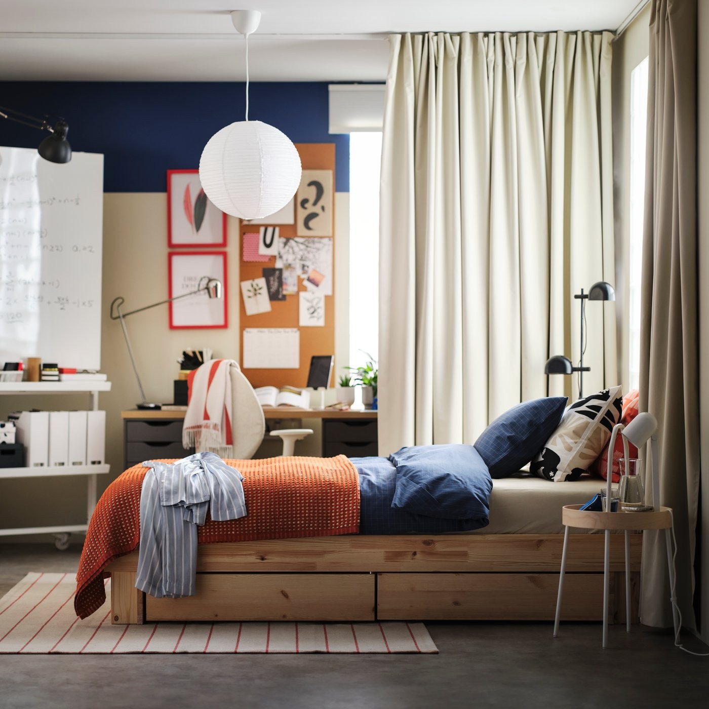 Conceal a Bedroom Workspace When the Workday Ends