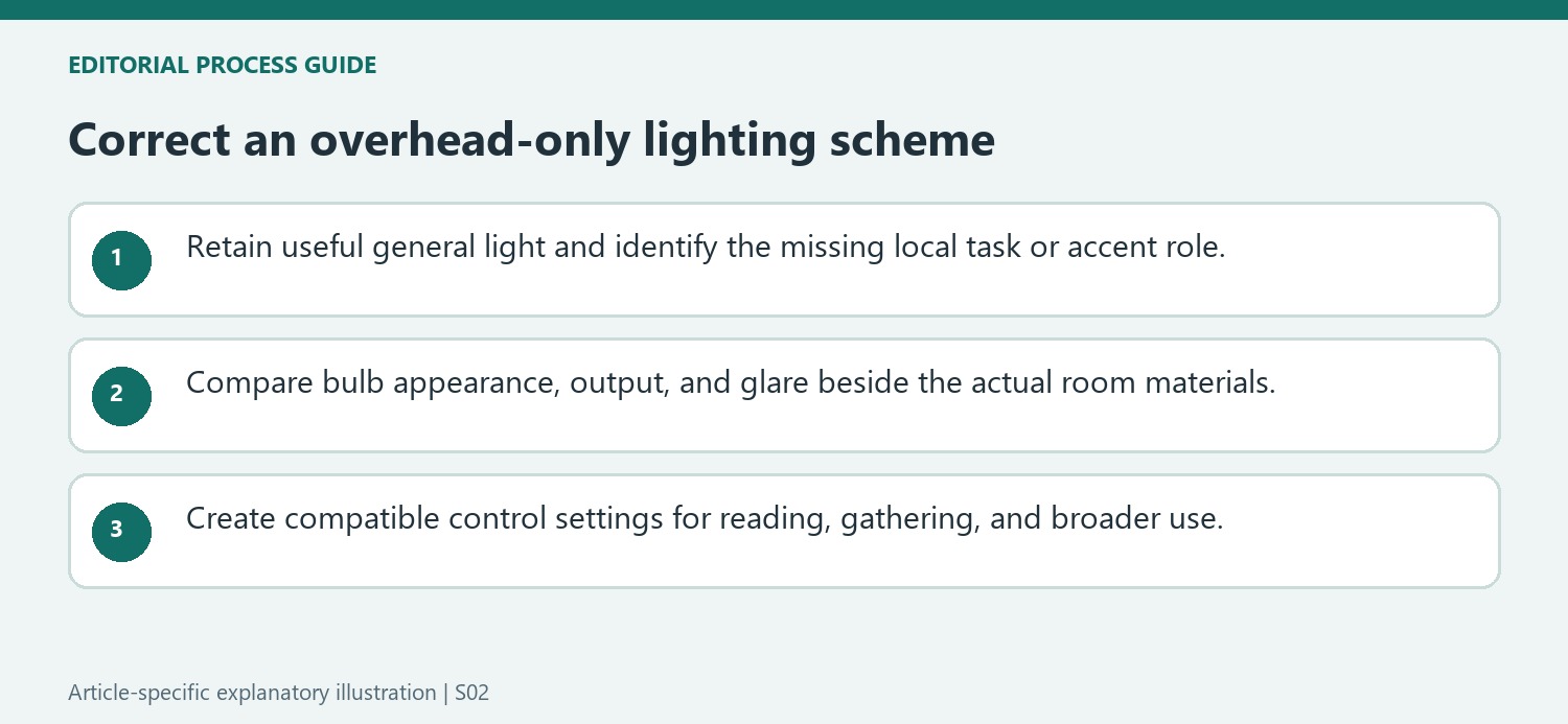 Correct an overhead-only lighting scheme