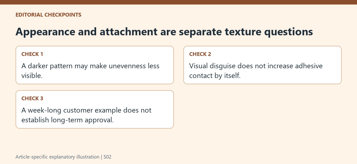 Appearance and attachment are separate texture questions