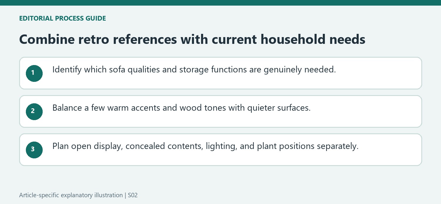 Combine retro references with current household needs