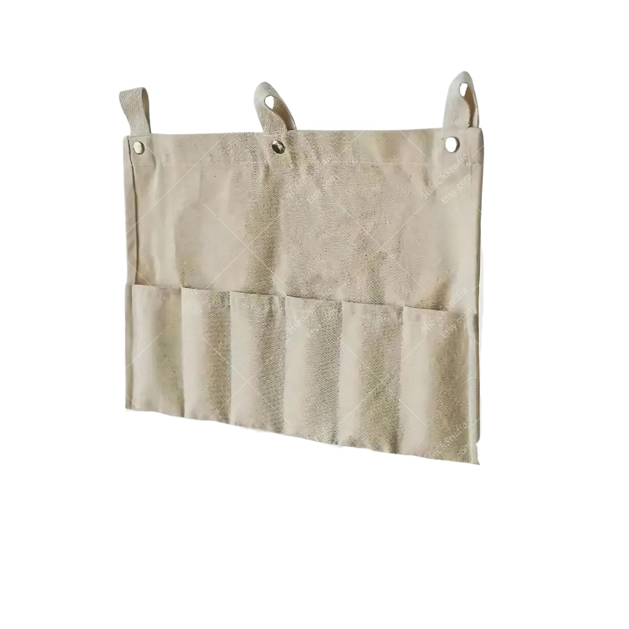 The source shopping selection includes a hanging fabric pocket organizer as a possible rail accessory; it is not the installed entrance shown on the cover.