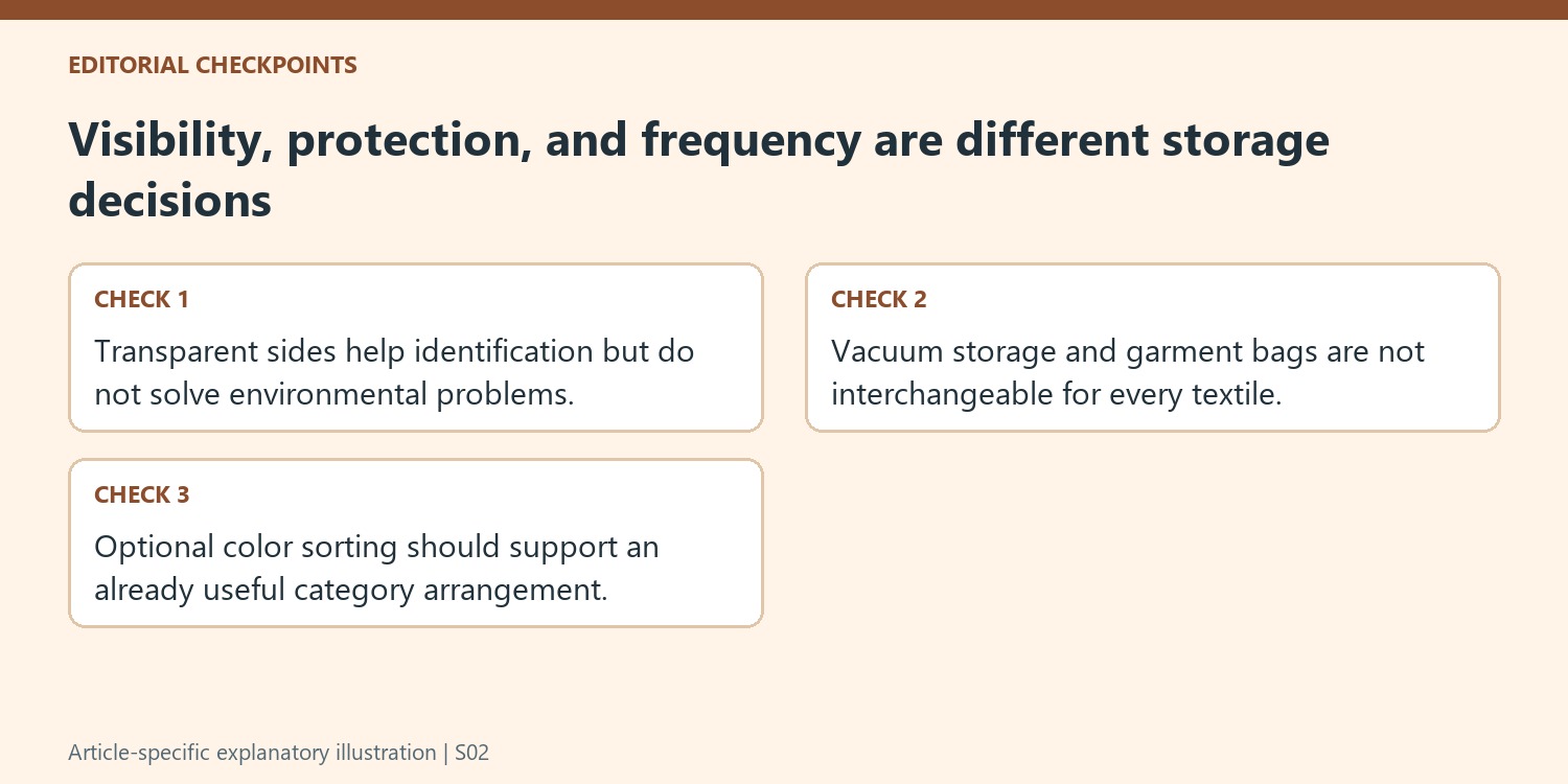 Visibility, protection, and frequency are different storage decisions