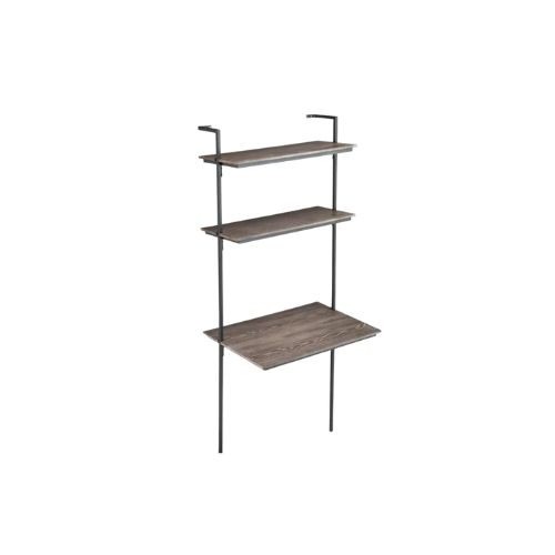 The source shopping selection includes a separate wall-mounted desk and shelf structure; its current dimensions and support requirements need verification.