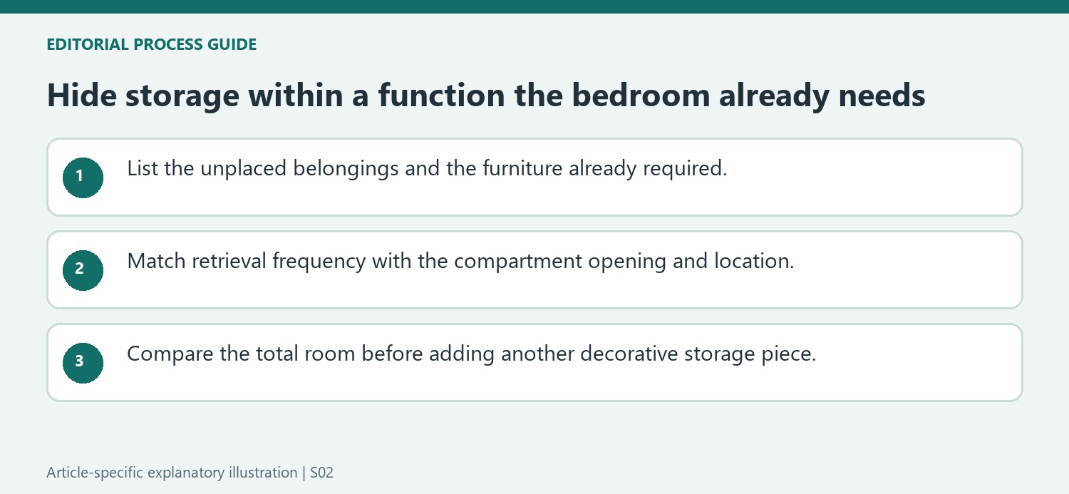 Hide storage within a function the bedroom already needs