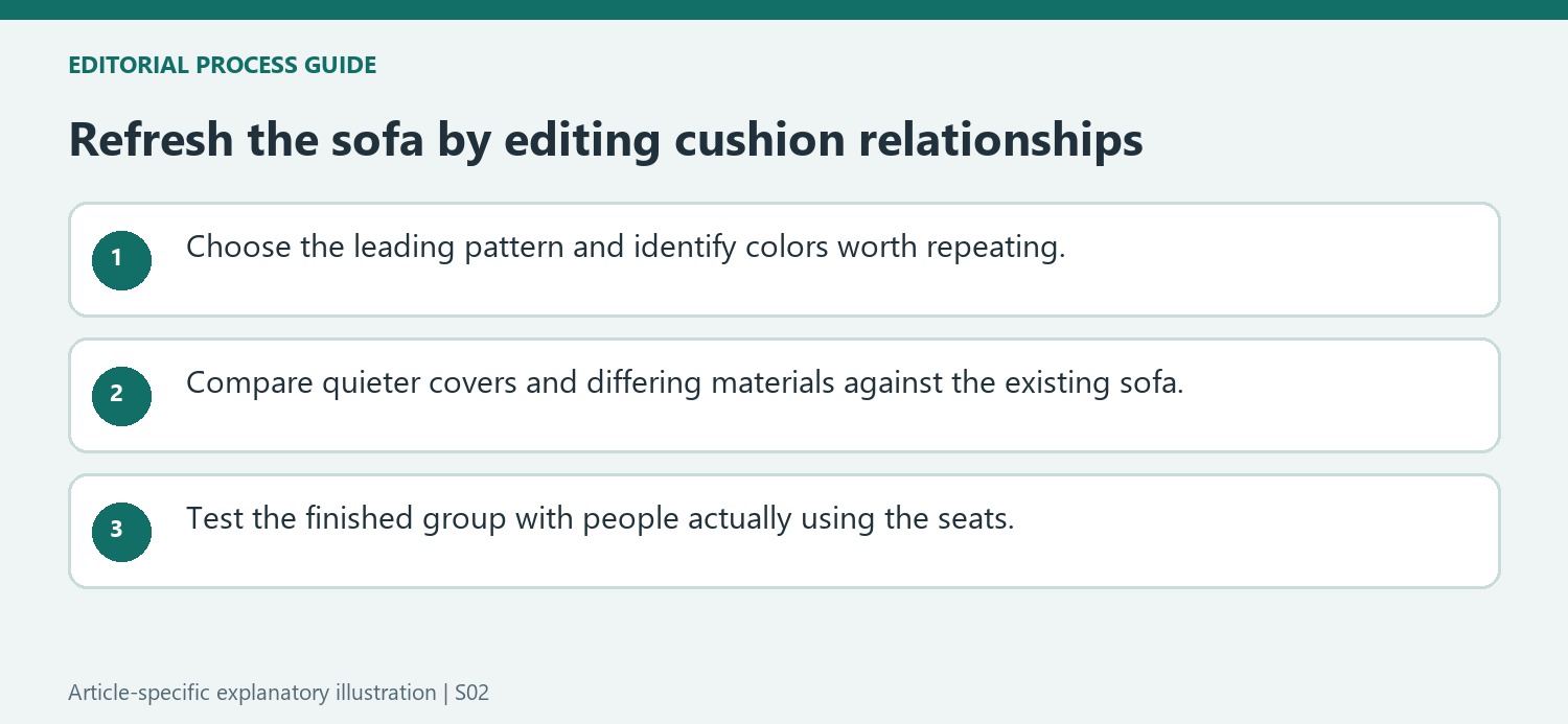 Refresh the sofa by editing cushion relationships