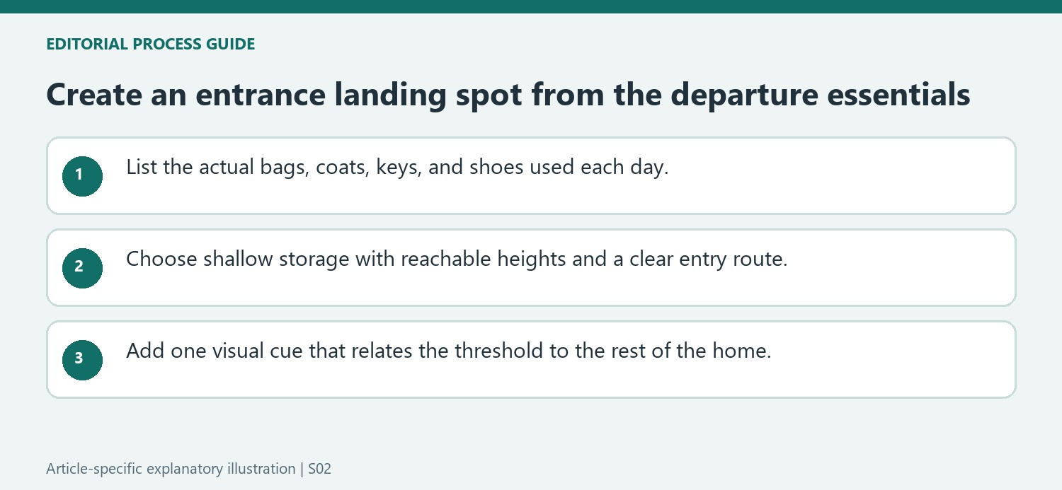 Create an entrance landing spot from the departure essentials