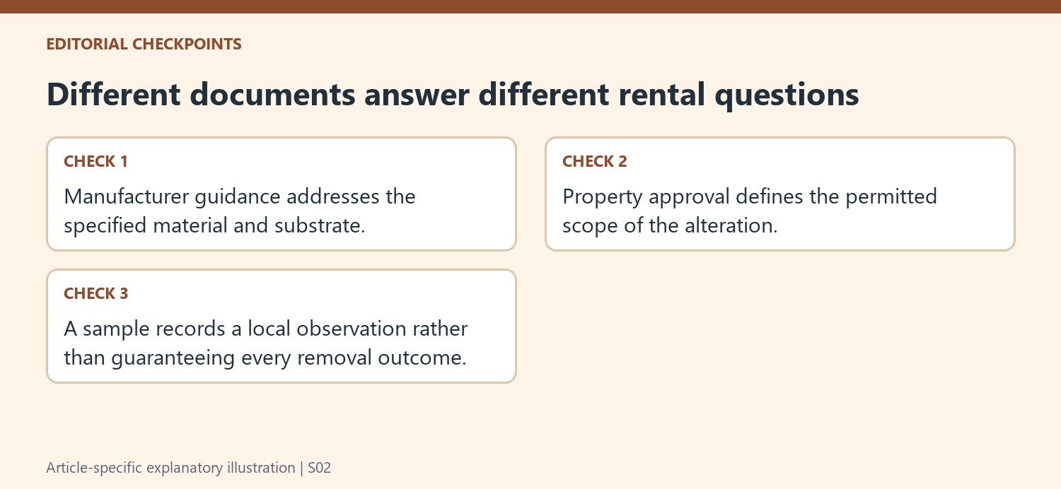 Different documents answer different rental questions