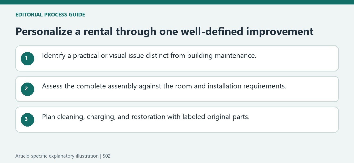 Personalize a rental through one well-defined improvement