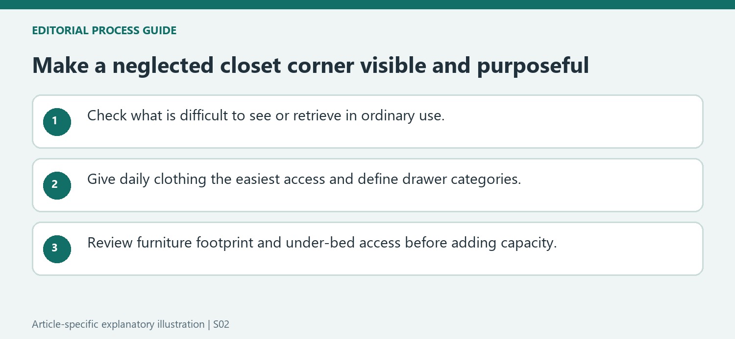 Make a neglected closet corner visible and purposeful