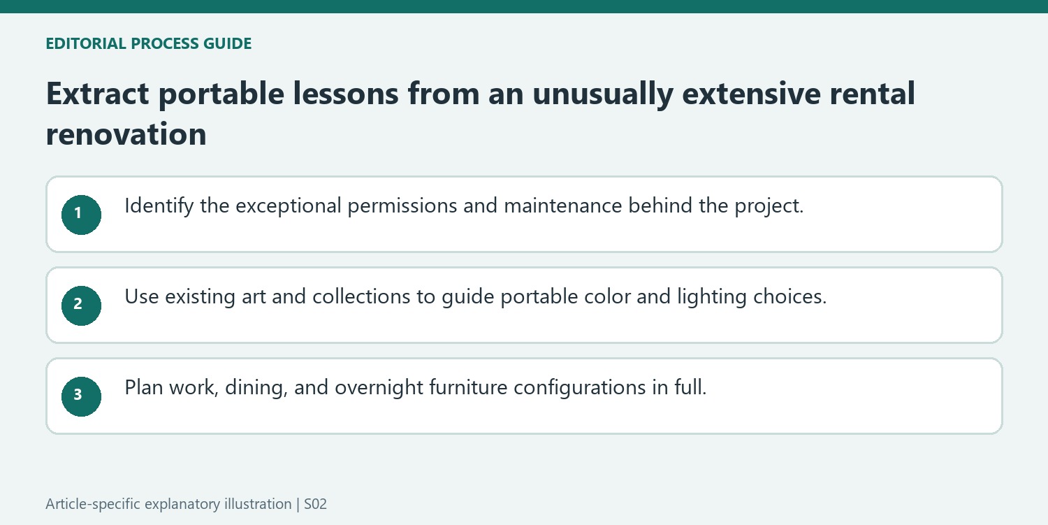 Extract portable lessons from an unusually extensive rental renovation